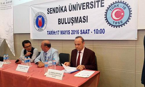 MANİSA’DA ÜNİVERSİTE-SENDİKA BULUŞMASI GERÇEKLEŞTİRİLDİ